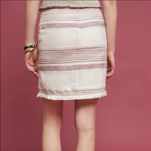 Anthropologie Holding Horses Avery Wrap Skirt Fringe Hem Patch Pocket Size 4 New - Picture 4 of 9
